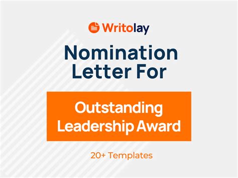 outstanding leadership award nomination letter  templates