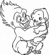 Tarzan Wecoloringpage Terk Colouring Holding Clipartmag Coloringpagesfortoddlers sketch template