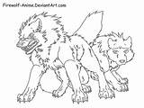 Firewolf Wolves Protecting sketch template