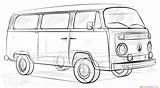 Vw Bus Drawing Draw Hippie Drawings Van Step Line Volkswagen Tutorials Supercoloring Coloring Easy Paintingvalley 3d Choose Board Beginners Explore sketch template