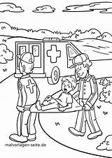 Ausmalbild Arzt Krankenwagen Medizin Sanitäter Malvorlage Rettungswagen Kinderbilder Ausmalen sketch template
