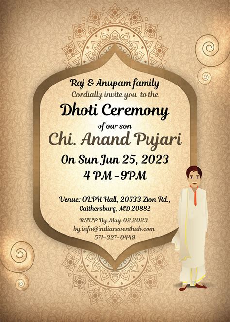 saree dhoti ceremony invitation brochure posters design print