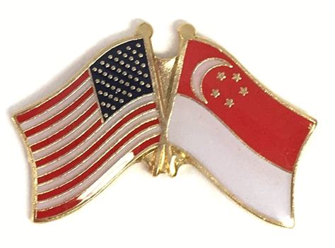 Singapore World Flag Lapel Pin Country Flag Friendship Pins