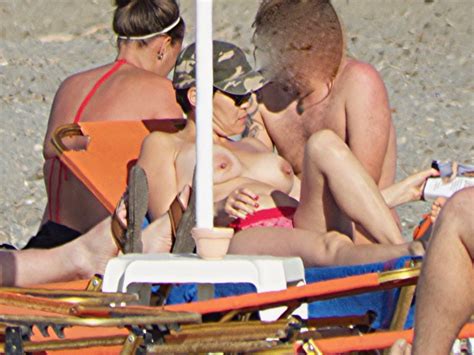french milf big white tits first time topless on the beach