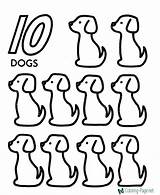 Kids Numbers Objects Counting Number Coloring Learning Activity Worksheets Count Pages Color Ten Sheet Clipart Dogs Printable Learn Preschool Clip sketch template