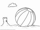 Beach Ball Coloring Sand Castle Pages Clipart Summer Cartoon Sandcastle Cliparts Kids Drawing Sketch Clip Balls Gif Print Library Marvelous sketch template