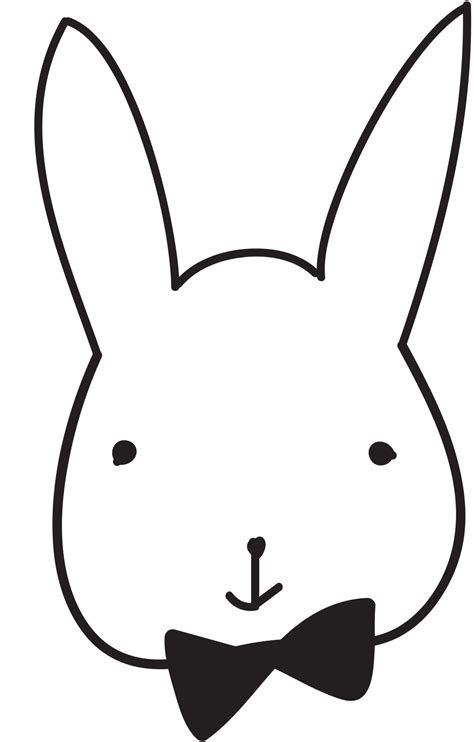 bunny head stencil clipart