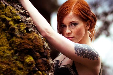 wallpaper redhead freckles tattoo annalee suicide