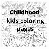 Pages Childhood Coloring Happy Kids sketch template