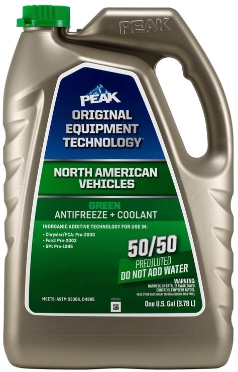 peak original equipment technology antifreeze coolant  north american vehicles green