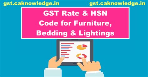 gst rate hsn code  furniture bedding lightings