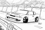 Drifting S13 Lineart Splicer Paper sketch template