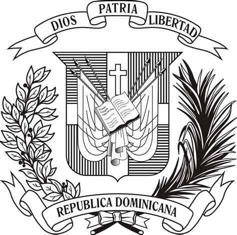 Escudo Dominicano Blanco Y Negro Autor Miguel Estrella  Flickr