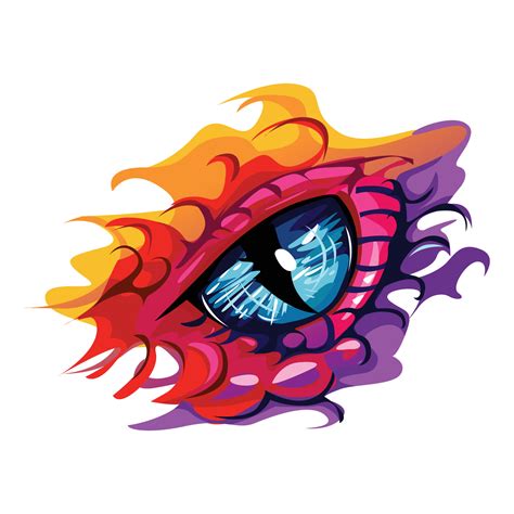 colorful  elegant dragon eye illustration  vector art  vecteezy