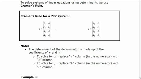 solving   system  equations  determinants youtube