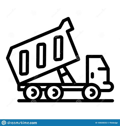 dump truck icon outline style stock vector illustration  icon