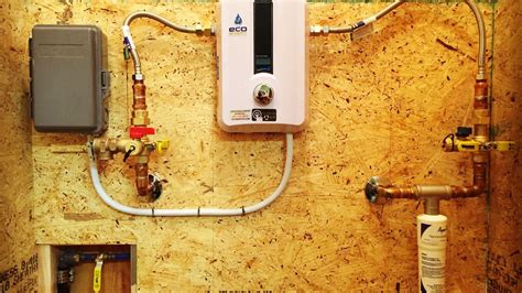 ecosmart eco  electric tankless water heater installation  review youtube