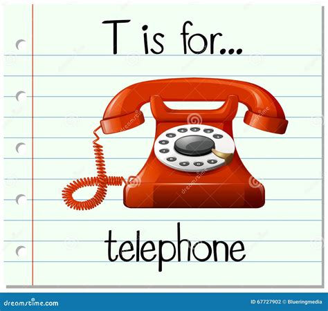 flashcard letter    telephone stock vector image