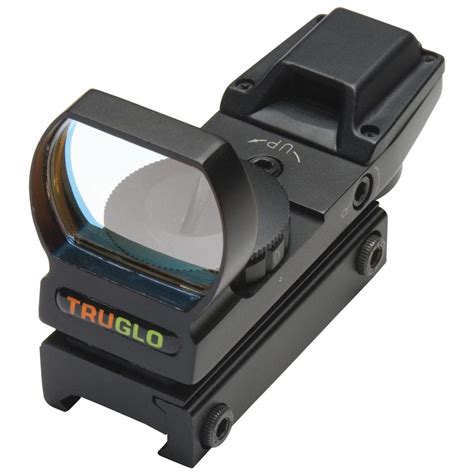 truglo multi reticle dual color open red dot sights black  red dot sights