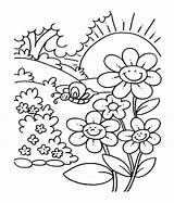 Pages Spring Coloring Colouring Printable Kids Flower Season Garden Flowers Color Print Printables Drawing Nature Sheets Choose Board Getcolorings sketch template