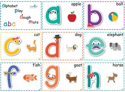 printable alphabet play dough mats learning  kids
