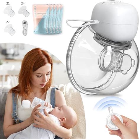 electric wearable breast pump with wireless control low noise and hands