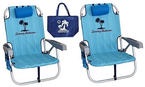 2 Tommy Bahama Backpack Beach Chairs Light Blue 1 Medium Tote Bag