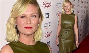 kirsten dunst wows in chic leather ensemble at fargo season two premiere daily mail online
