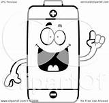 Mascot Battery Idea Smart Clipart Cartoon Thoman Cory Outlined Coloring Vector Collc0121 Royalty sketch template
