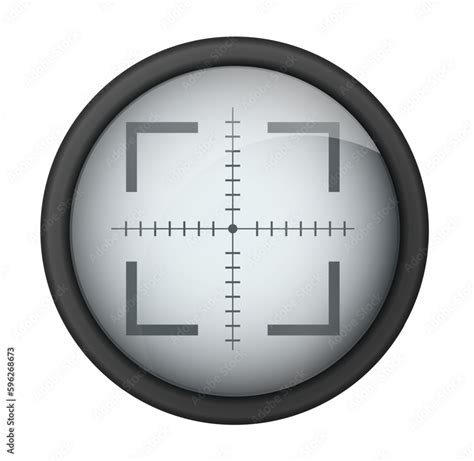Realistic Sniper Sight Sniper Scope With Measurement Marks Template