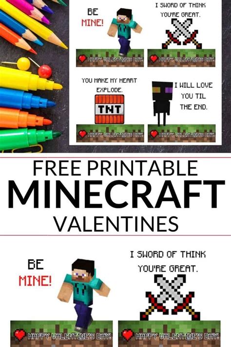 print   minecraft valentines printable   minecraft super