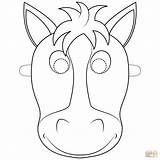 Horse Mask Printable Coloring Animal Pages Masks Farm Kids Templates Crafts Choose Board sketch template