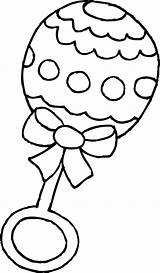Rattle Baby Coloring Clipart Clip Sweetclipart sketch template