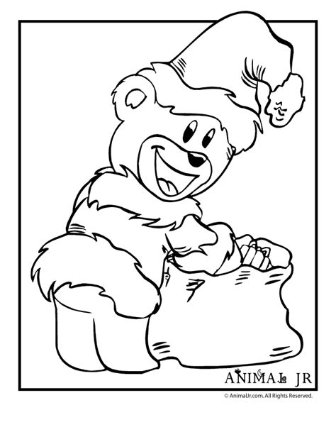 christmas coloring pages printable christmas bears animal jr