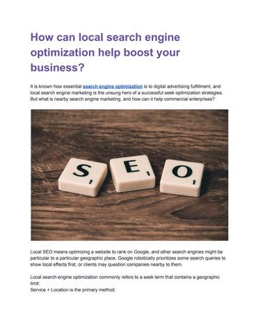 local search engine optimization  boost  business