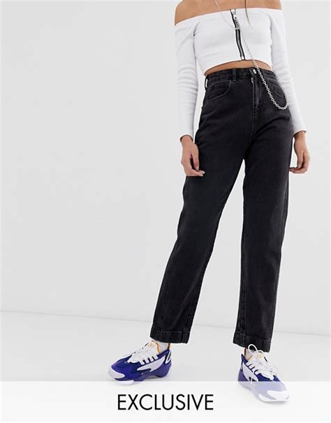 Collusion X006 Mom Jeans In Washed Black Asos