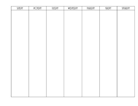 week printable calnedar  calendar template  week blank
