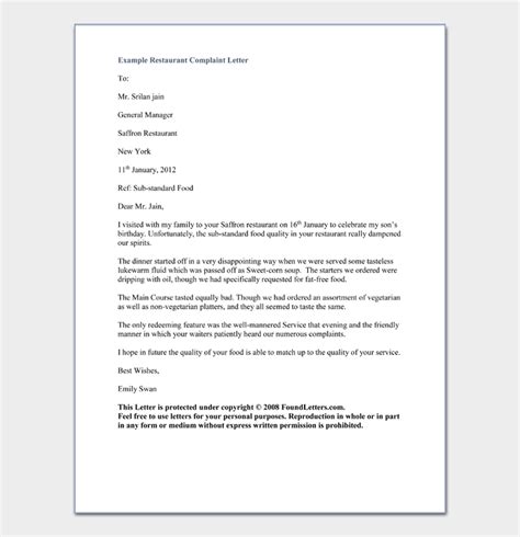 complaint letter  manager    letter template collection