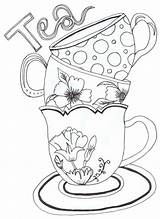 Coloring Pages Printable Stencil Adults Print Adult Teapot Visit Patterns Colouring sketch template