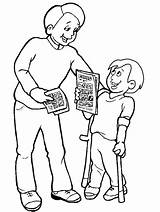 Coloring Pages Disabilities People Kids Children Needs Special Advertisement Book Canes Popular sketch template