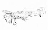 Coloring Ww2 Pages Plane War Sketch Ii Fighter German Planes Bf Jet Filminspector Messerschmitt Paintingvalley sketch template