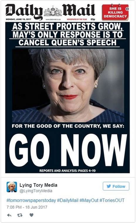 no the daily mail did not tell may to go now bbc news