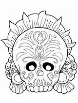 Pages Coloring Muertos Dia Los Adult Printable Recommended sketch template