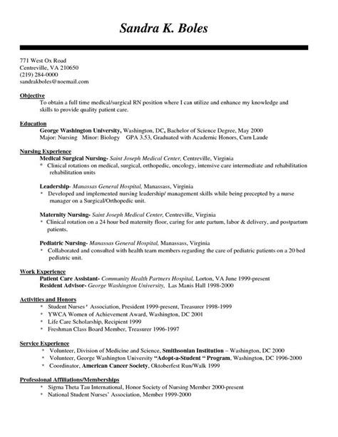 pin  student nurse resume