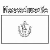Massachusetts Flag Coloring State Color sketch template