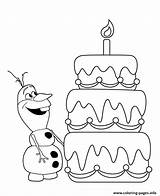 Coloring Cake Olaf Colouring Layer Three Pages Printable Hungry Print Color Book sketch template