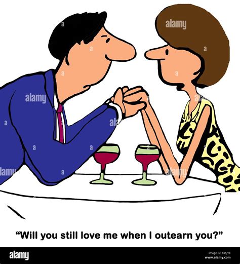 Cartoon Of A Wife Asking The Husband If He Will Still Love Her When She