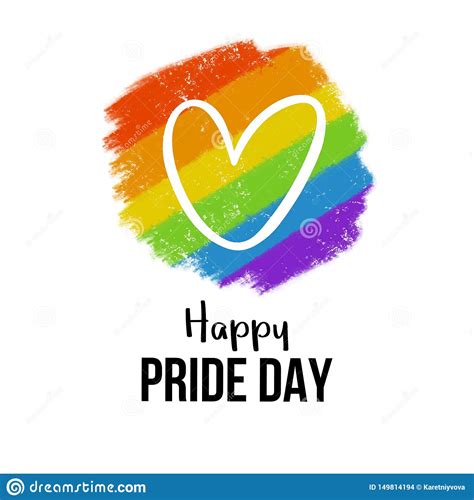 happy pride day with big heart on lgbt community color background gay