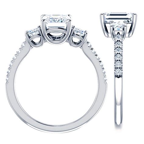 stone emerald cut diamond engagement ring  diamond