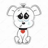 Triste Droevige Sticker Illustratie Ilustración Autoadesivo Orso Polare Ijsbeer Hond sketch template